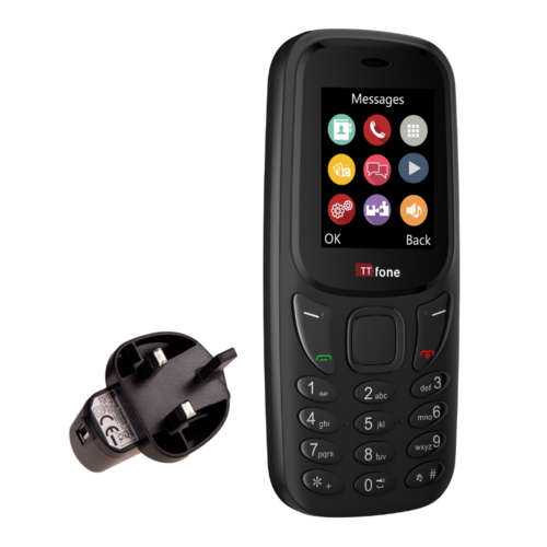 Returned Resale - TTfone TT170 Black Dual SIM mobile with Mains