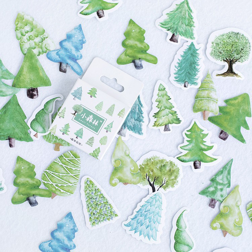46PCS/PACK Cute Forest Tree Sticker Marker