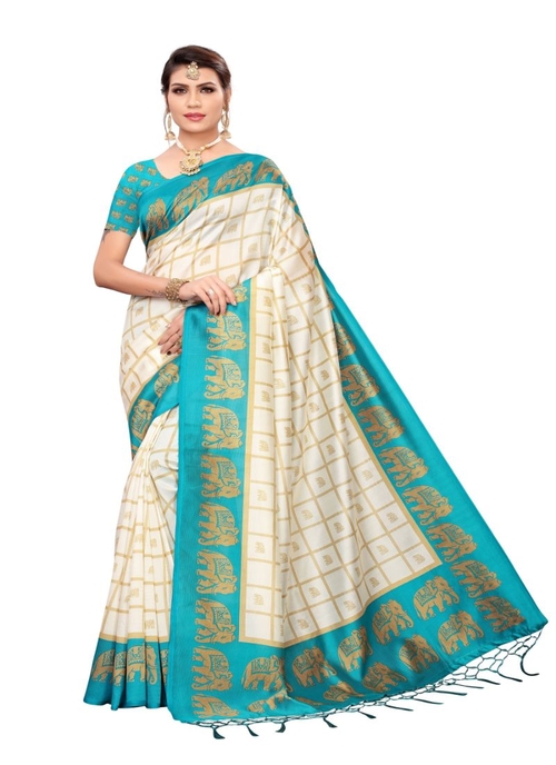 Generic Women's Art Silk Saree (Multi, 5-6 Mtrs)