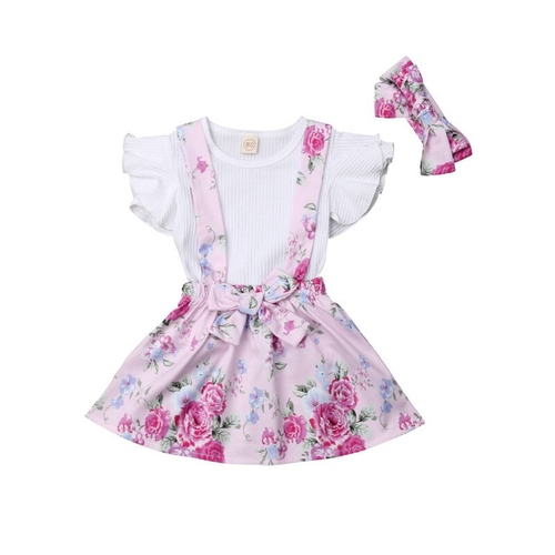 3Pcs Newborn Toddler Kids Baby Girls Flower Bow