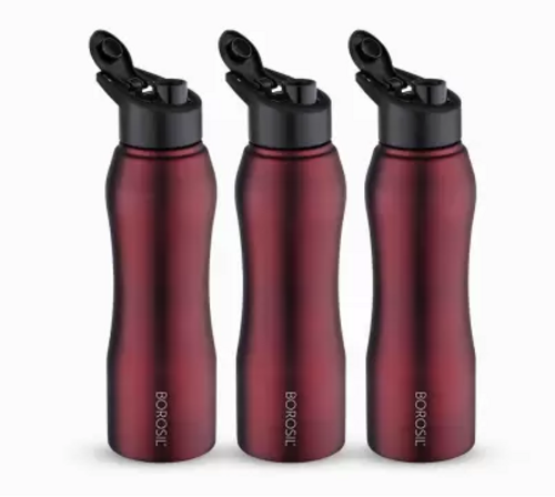 Grip N Sip Single Wall Bottle 1000 ml Bottle  (Pack of 3, Maroon,