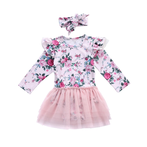 Floral Pink Toddler Infant Baby Girls Outfit