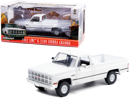1982 GMC K-2500 Sierra Grande Wideside Pickup Truck White 1/18 Diecast