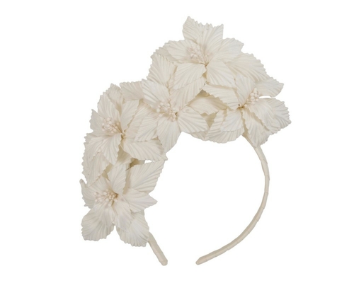 Cream sculptured flower headband fascinator