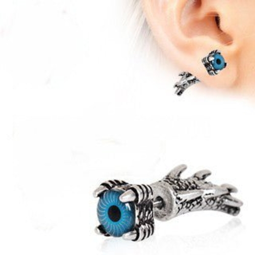 Gothic Dragon Claw Blue Evil Eye Fake Taper