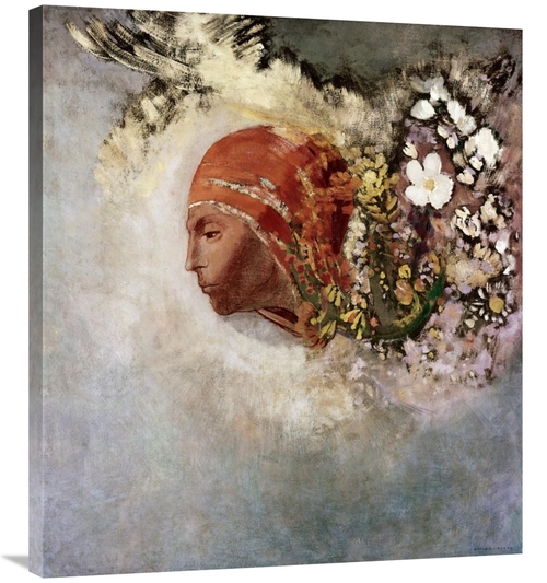 Global Gallery GCS-279550-36-142 36 in. Head with Flowers Art Print - 