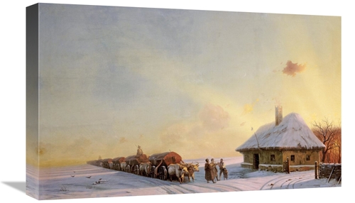 Global Gallery GCS-267621-22-142 22 in. Ukranian Oxcart Drivers in Win