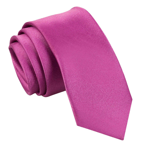 Plain Satin Skinny Tie - Mulberry