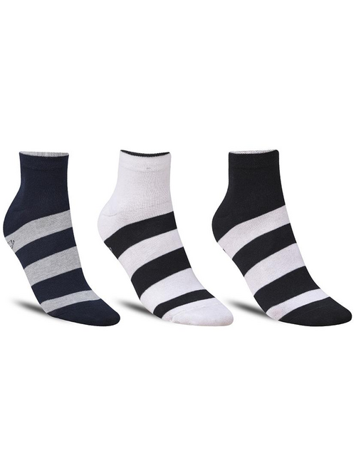 Men pack of 3 striped ankle length sock