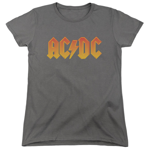 Trevco ACDC118-WT-3 ACDC Logo-S by S Womens Tee, Charcoal - Large