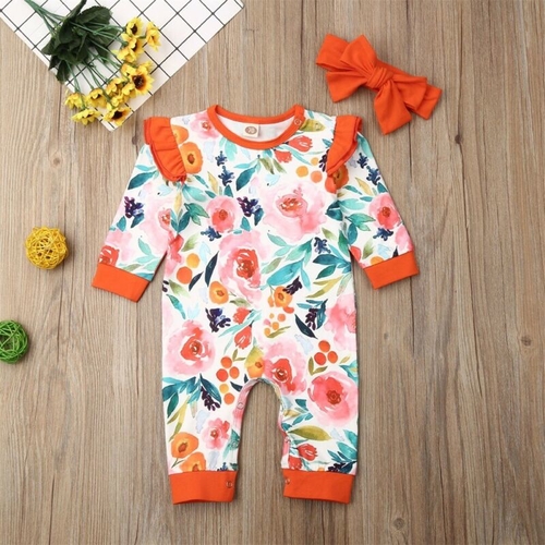 Pudcoco Autumn Newborn kids Baby Girl Romper Long