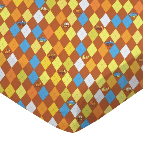 SheetWorld Fitted Moses Basket Sheet - 100% Cotton Flannel - Argyle
