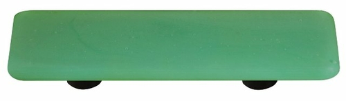 Hot Knobs HK9053-PA Opaline Jade Green Rectangle Glass Cabinet Pull - 