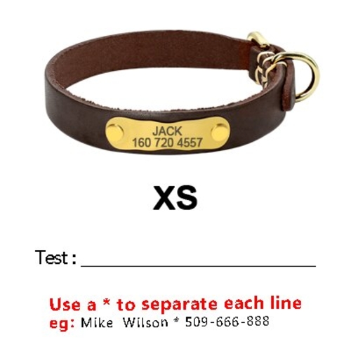 Genuine Leather Personalized Dog Collar Customized