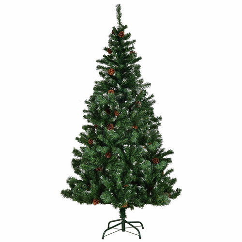 5ft Artificial Christmas Tree with Snow and Pine Cones with Metal