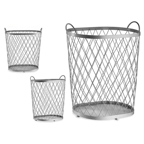 Basket Silver Metal (1 uds) (31 x 54,7 x 46,5 cm)