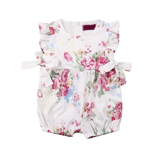 Lovely Newborn Baby Girls Flowers Romper Summer