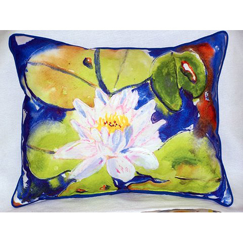 Betsy Drake HJ171 Lily Pad Flower Large Indoor & Outdoor Pillow 16 x 2