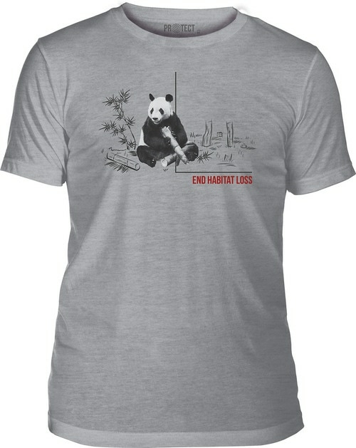 The Mountain 1055793 Grey Habitat Panda Adult Classic Tee - Extra Larg