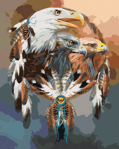 Zuty - Paint by Numbers - EAGLE AND A DREAMCATCHER (CAROL CAVALARIS),