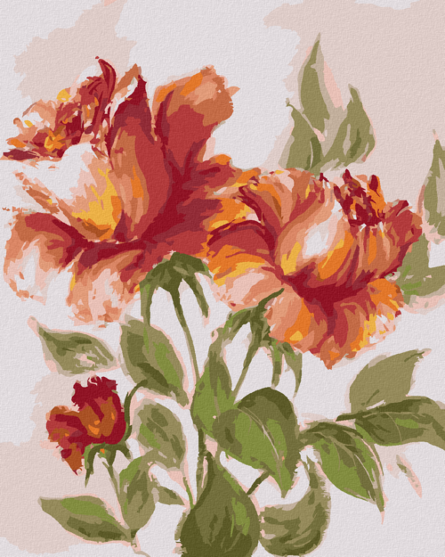 Paint by Numbers - RED-ORANGE ROSES