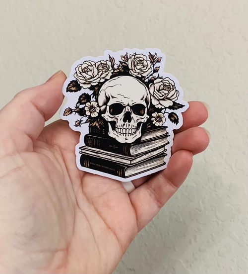 Rose Skull Books- Creepy Reader Stickers/Magnet