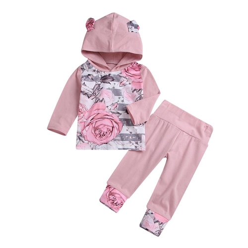 Newborn Infant Kids Baby Girls Autumn Floral Print