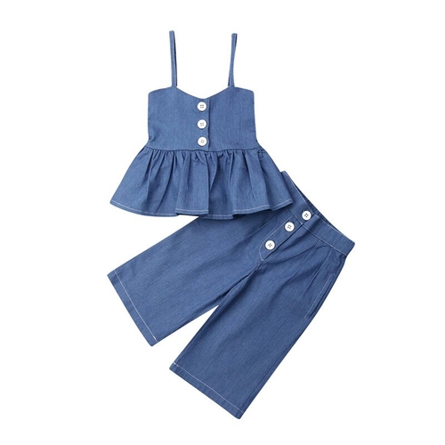 Fashion Kids Baby Girl Denim Clothes Sets