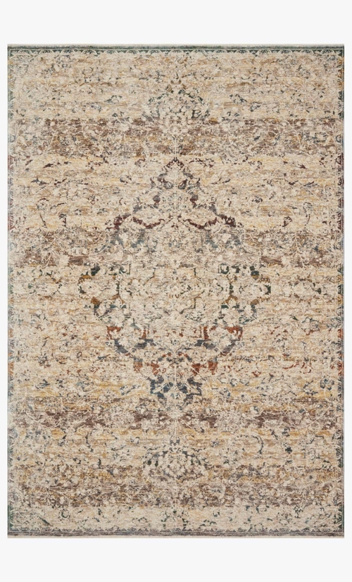 Loloi Rugs LOURLOU-06IVML160S 18 x 18 in. Lourdes Ivory & Multi Color 