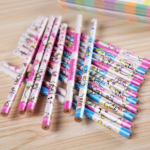 6 pcs learning Pencils stationery cartoon Design