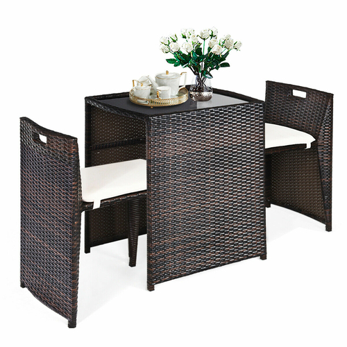 3PC Rattan Furniture Bistro Set Out/ Indoor