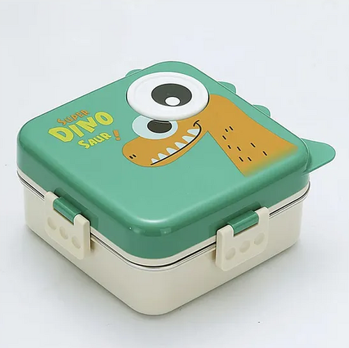 Dino Printed Insulated Stainless Steel Lunch Box for Kids