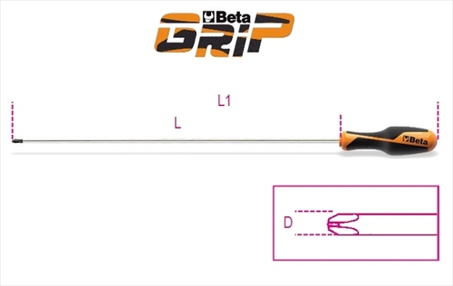 Beta Tools 012620203 1262L Ph 0 x 300 mm. Screwdrivers Long Series