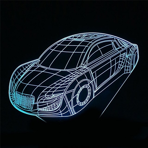 3D Design Motorcycle Car Shape Night Light Home