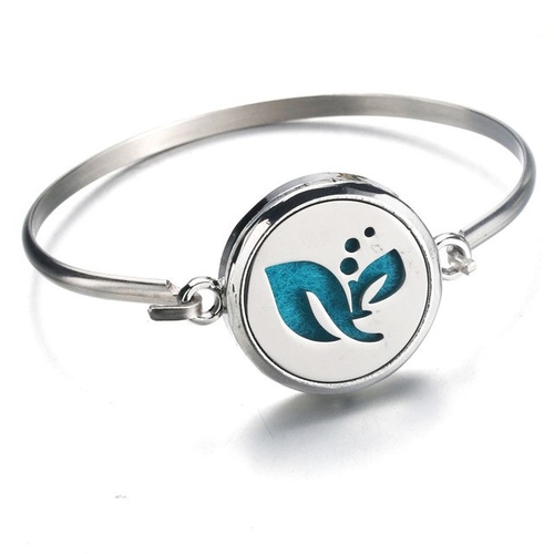 Leaves Stainless Steel Bracelet Essential Oil