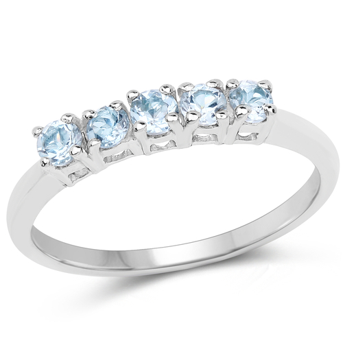 0.40 Carat Genuine Blue Topaz .925 Sterling Silver Ring