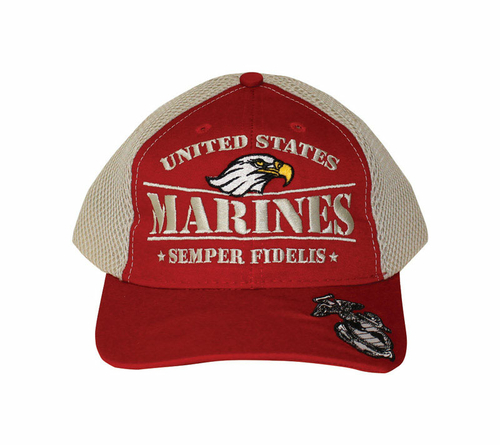 JWM 9623760 U.S. Marines Logo Baseball Cap, Red - One Size Fits Al