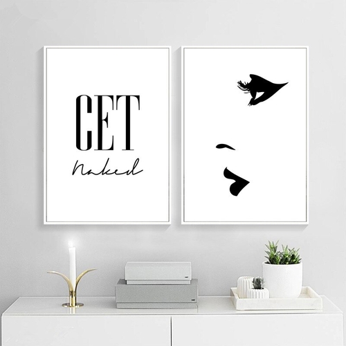 Abstract Girl Lip Quotes Wall Art Canvas