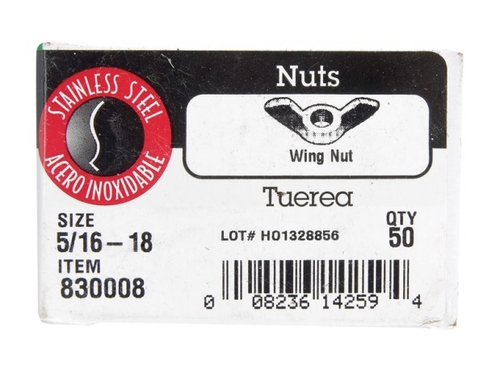 Hillman 830008 0.312 in. Wing Nuts  Stainless Steel - 