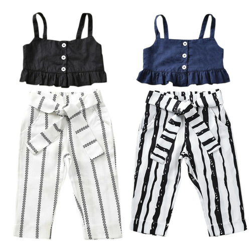 Fashion Kids Baby Girls Clothes Sets Ruffles