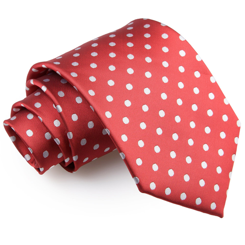 Polka Dot Classic Tie - Dark Red