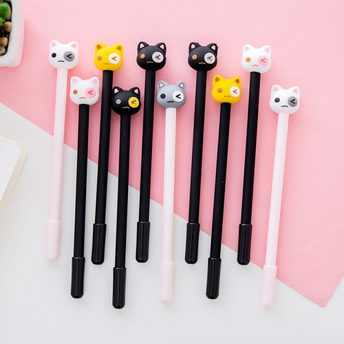 4 Pcs/Lot Cute kitten Gel pens gel pen Luminous