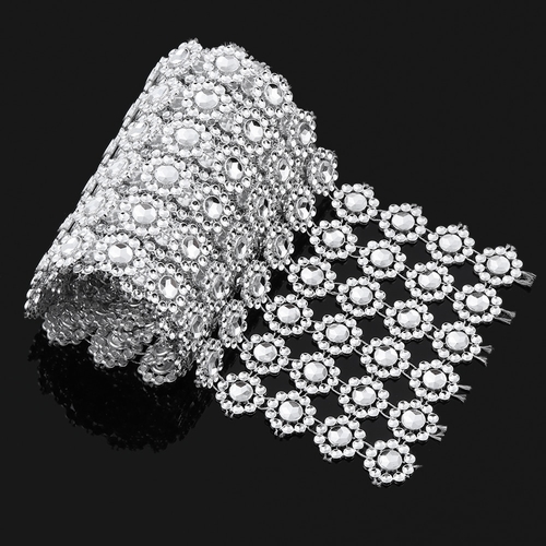 1yard/lot 12CM Diamond Sun Flower mesh Roll DIY