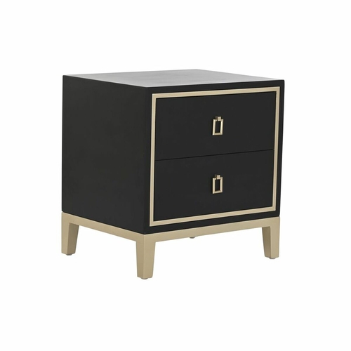 Nightstand DKD Home Decor Black Multicolour Golden Wood Metal 30 x 40