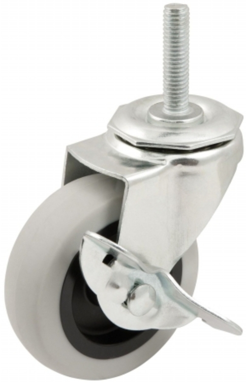 Waxman Consumer Group 4031355T Rubber Caster with Brake- Gray - 3 in.