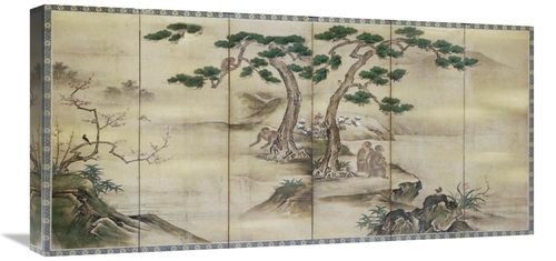 Global Gallery GCS-266653-30-142 30 in. Birds, Flowers & Monkeys S