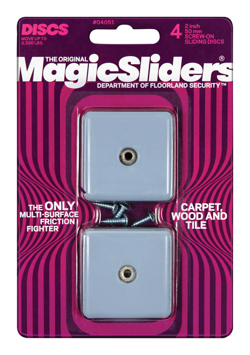 Magic Sliders 5011685 Gray Nylon & Plastic Screw-On Sliding Discs - 4 