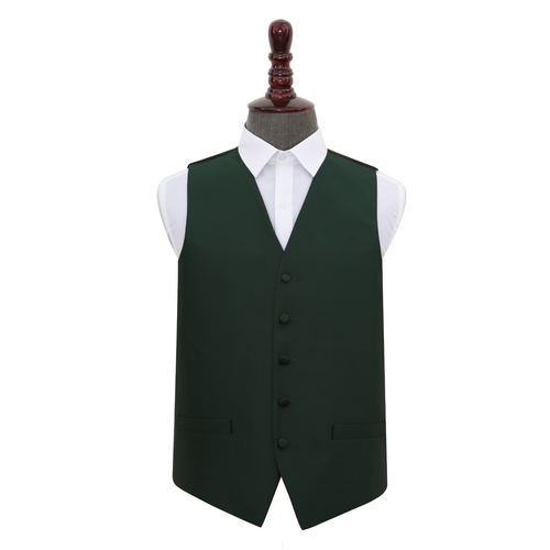 Solid Check Waistcoat - Dark Green, 36'