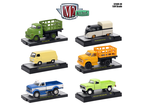 Auto Trucks 6 Piece Set Release 48 IN DISPLAY CASES 1/64 Diecast Model