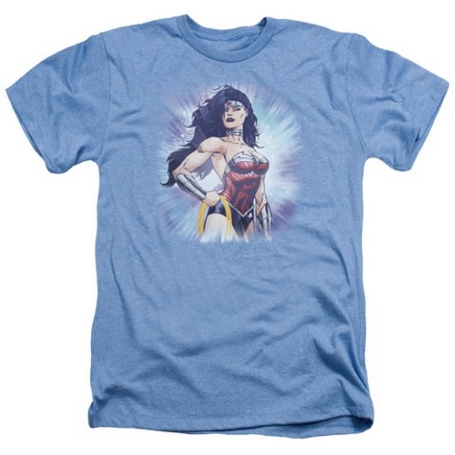 Trevco Jla-Warrior Adult Heather Tee- Light Blue - Small